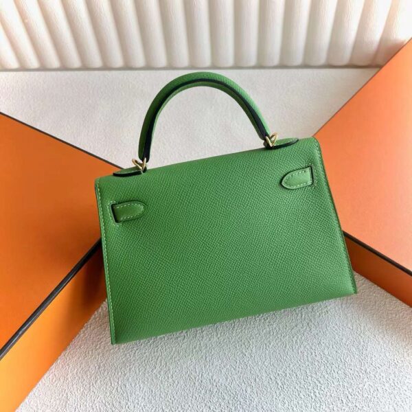 mmexport1717237121407 DDMode Mini Kelly Epsom A8 Grass green Gold Hardware 19cm Full Handmade Ghw