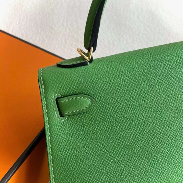 mmexport1717237122943 DDMode Mini Kelly Epsom A8 Grass green Gold Hardware 19cm Full Handmade Ghw