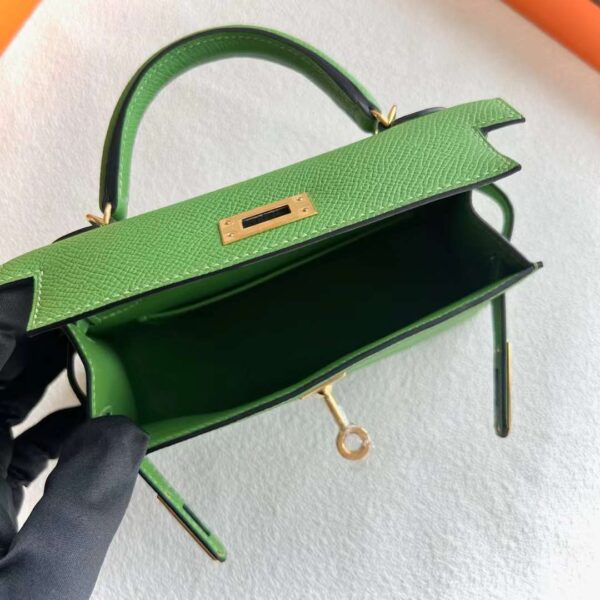 mmexport1717237125851 DDMode Mini Kelly Epsom A8 Grass green Gold Hardware 19cm Full Handmade Ghw