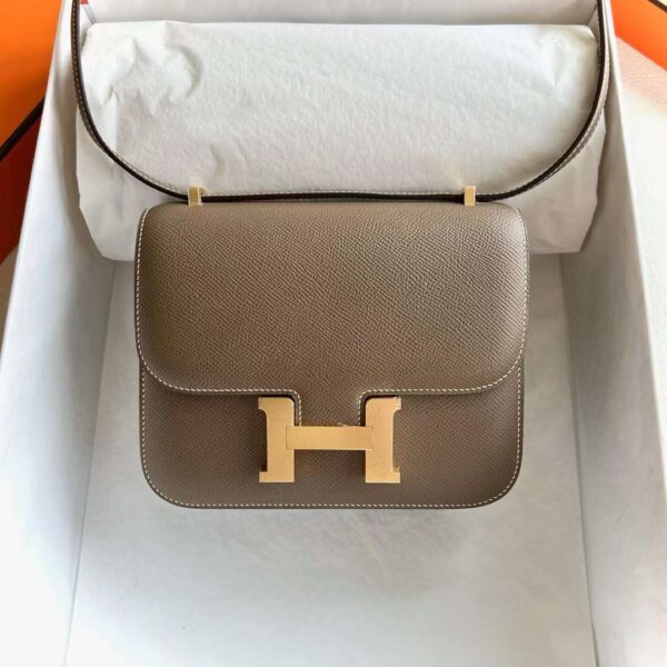 mmexport1717425326886 DDMode Yupoo Constance Epsom Ck18 Etoupe Gray Gold Hardware 18cm Full Handmade Ghw