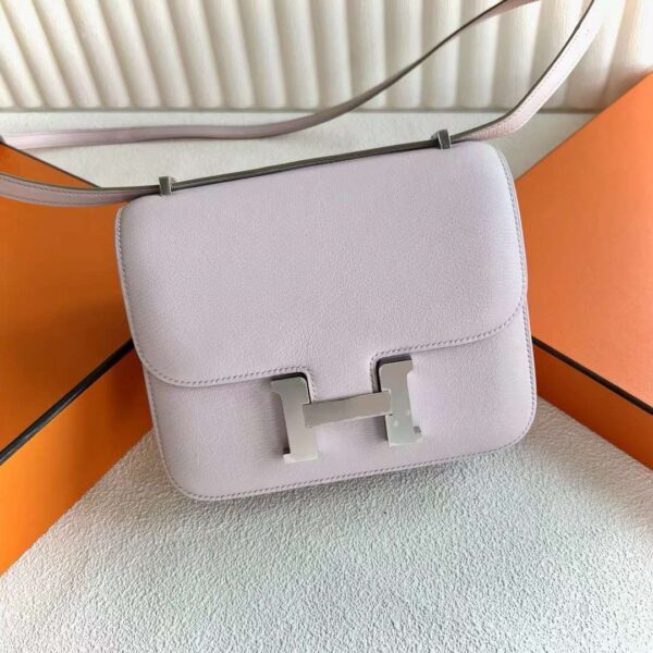 mmexport1717425497047-1 DDMode Constance Chevre 09 Light Purple Pink Silver Hardware 18cm Full Handmade Phw