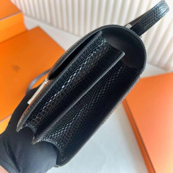 mmexport1717425653893 DDMode Constance Lizard Leather Ck89 Black Silver Hardware 18cm Full Handmade Phw