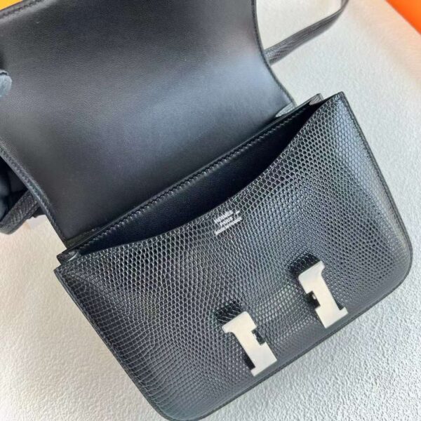 mmexport1717425657876 DDMode Constance Lizard Leather Ck89 Black Silver Hardware 18cm Full Handmade Phw