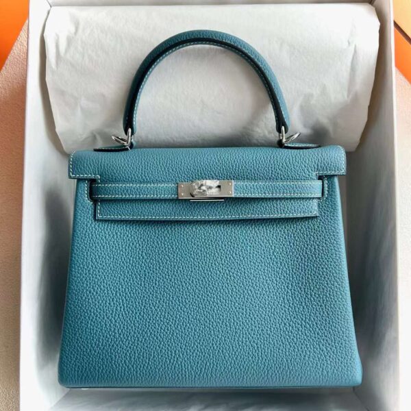 mmexport1717665702265 DDMode Reddit Kelly Togo Ck75 Denim blue Silver Hardware 25cm Full Handmade Phw
