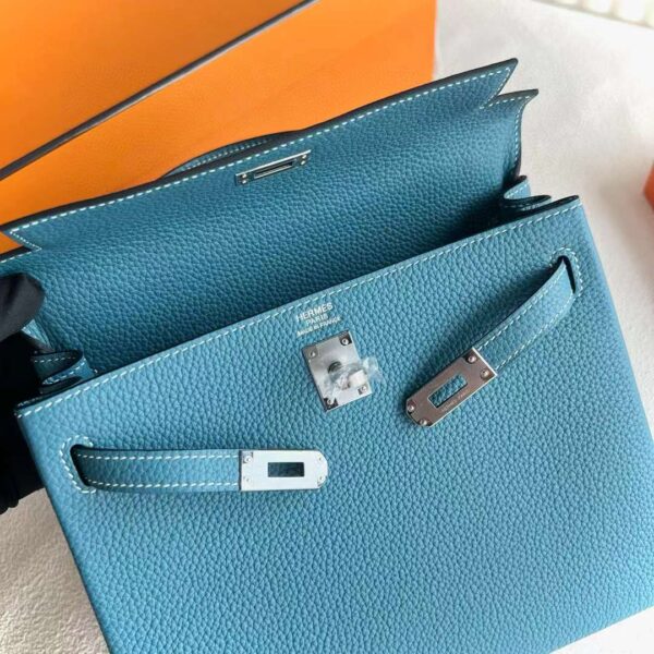 mmexport1717665812416 DDMode Reddit Kelly Togo Ck75 Denim blue Silver Hardware 25cm Full Handmade Phw
