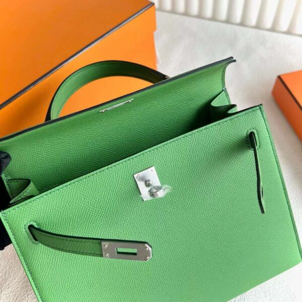 mmexport1717686590845 DDMode Reddit Kelly Epsom A8 Grass green Silver Hardware 25cm Full Handmade Phw
