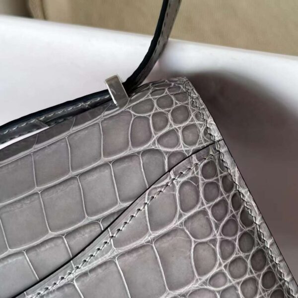 mmexport17176866851431 DDMode Reddit Constance Shiny Alligator crocodile 0V Crystal grey Silver Hardware 18cm Full Handmade Phw