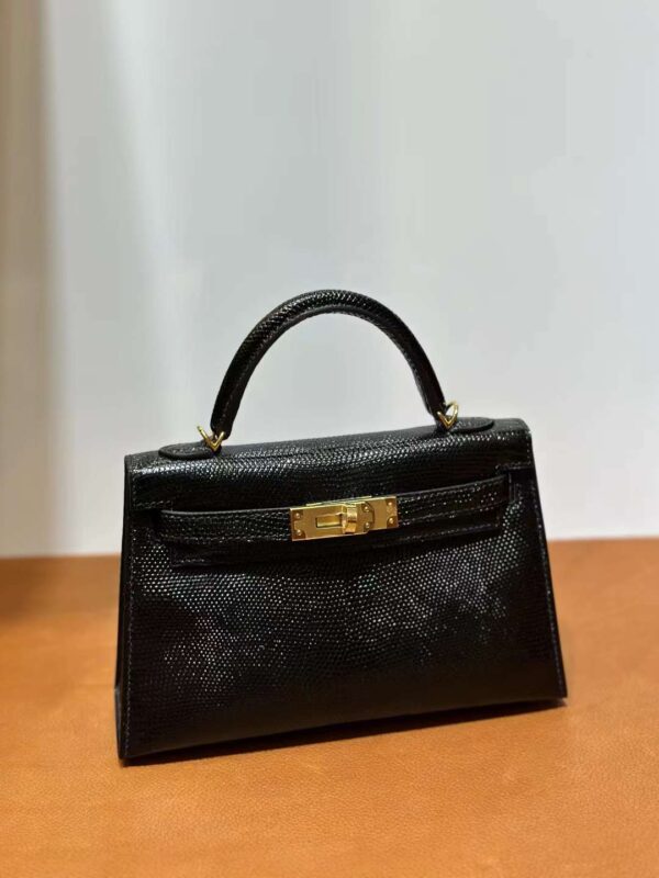 mmexport1718003672294-1 DDMode Yupoo Mini Kelly Lizard Ck89 Black Gold Hardware 19cm Full Handmade Ghw