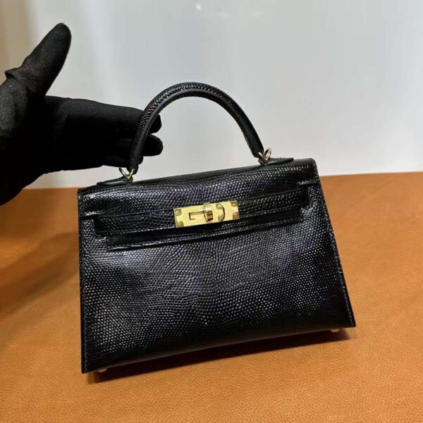 mmexport1718003675054 DDMode Yupoo Mini Kelly Lizard Ck89 Black Gold Hardware 19cm Full Handmade Ghw