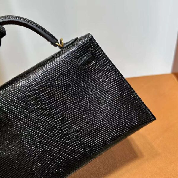 mmexport1718003682229 DDMode Yupoo Mini Kelly Lizard Ck89 Black Gold Hardware 19cm Full Handmade Ghw