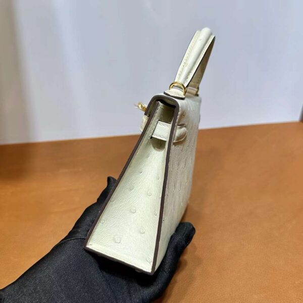 mmexport1718003705404 DDMode Yupoo Mini Kelly Ostrich 3C Wool white Gold Hardware 19cm Full Handmade Ghw