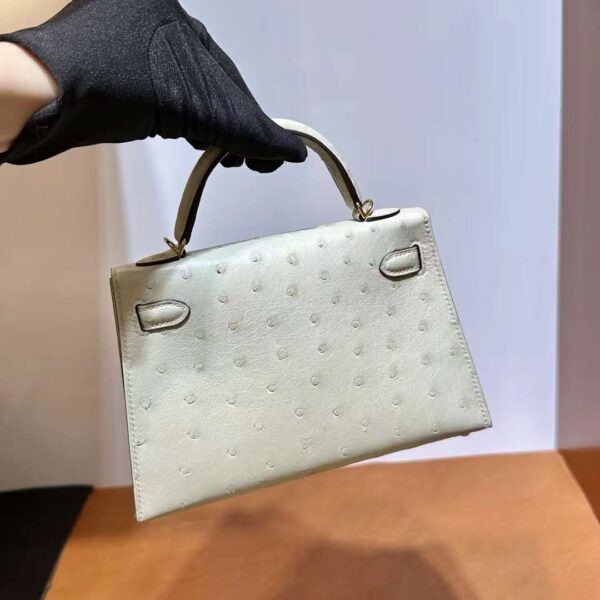 mmexport1718003711743 DDMode Yupoo Mini Kelly Ostrich 3C Wool white Gold Hardware 19cm Full Handmade Ghw