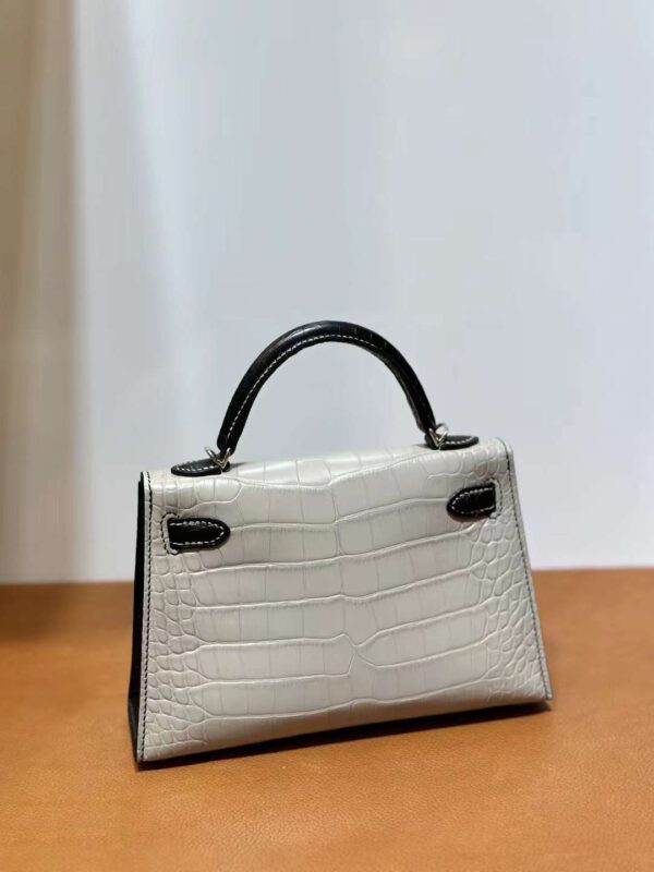 mmexport1718003741880 DDMode Yupoo Mini Kelly Matt alligator crocodile Ck80 Pearl grey & CK89 Black Silver Hardware 19cm Full Handmade Phw