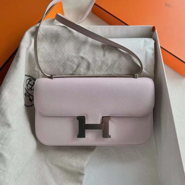 mmexport1718076856218 DDMode Bags Constance elan Epsom 09 Light Purple Pink Silver Hardware 23cm Full Handmade Phw