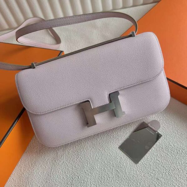 mmexport1718076857799-1 DDMode Bags Constance elan Epsom 09 Light Purple Pink Silver Hardware 23cm Full Handmade Phw