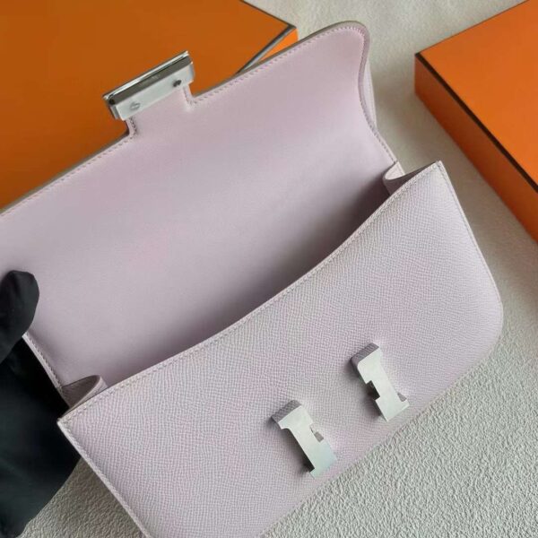 mmexport1718076865717 DDMode Bags Constance elan Epsom 09 Light Purple Pink Silver Hardware 23cm Full Handmade Phw