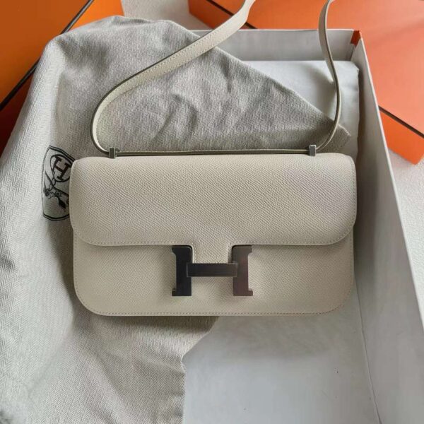 mmexport1718076886241 DDMode Bags Constance elan Epsom Ck10 Cream White Silver Hardware 23cm Full Handmade Phw
