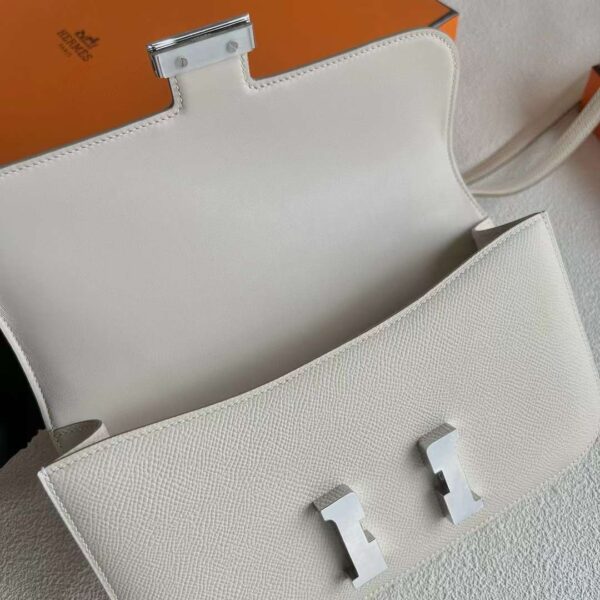 mmexport1718076894084 DDMode Bags Constance elan Epsom Ck10 Cream White Silver Hardware 23cm Full Handmade Phw