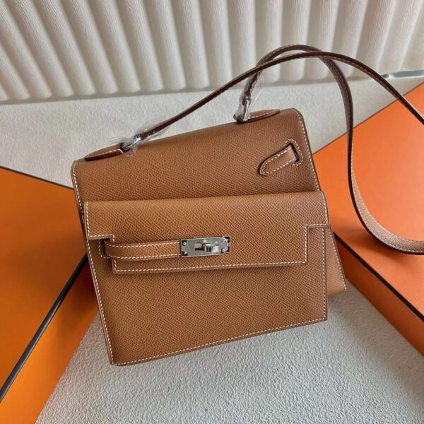 mmexport1718271162574-1 DDMode Kelly Desordre Epsom Ck37 Golden Brown Silver Hardware 20cm Full Handmade Phw