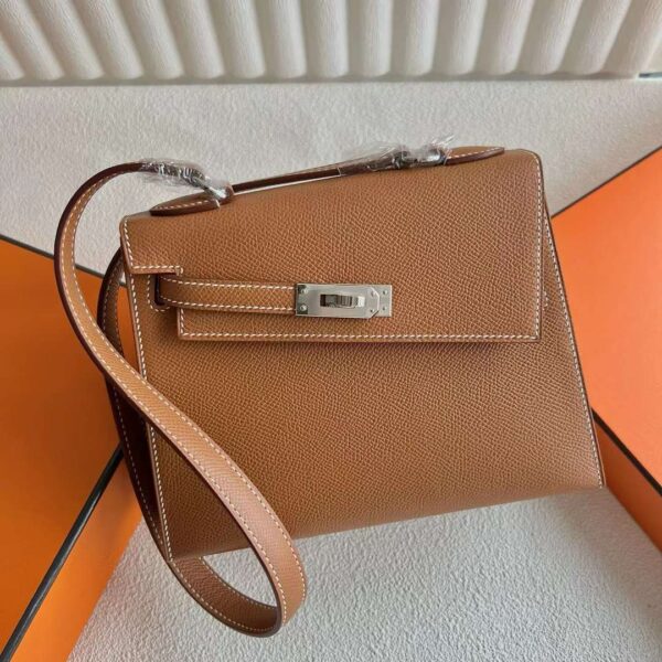 mmexport1718271166457 DDMode Kelly Desordre Epsom Ck37 Golden Brown Silver Hardware 20cm Full Handmade Phw