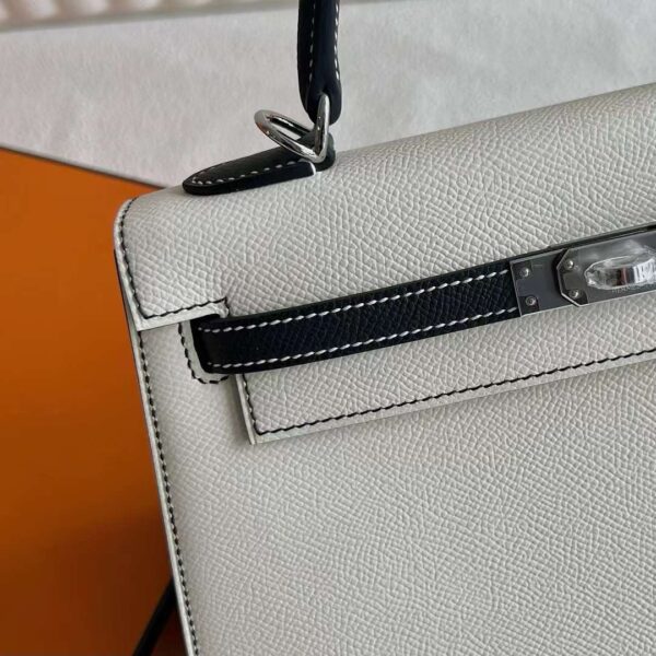 mmexport1718504966798 DDMode Reviews Kelly Epsom Ck10 Cream White & Black Silver Hardware 25cm Full Handmade Phw