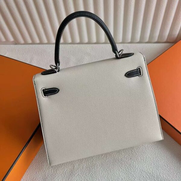 mmexport1718504969574 DDMode Reviews Kelly Epsom Ck10 Cream White & Black Silver Hardware 25cm Full Handmade Phw