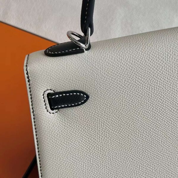 mmexport1718504970920 DDMode Reviews Kelly Epsom Ck10 Cream White & Black Silver Hardware 25cm Full Handmade Phw