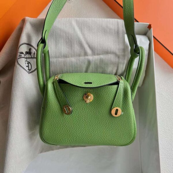 mmexport1718616394740 DDMode Factory Mini Lindy Clemence I3 Avocado green Gold Hardware 19cm Full Handmade Ghw