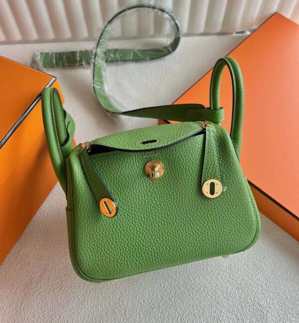 mmexport1718616396179-1 DDMode Factory Mini Lindy Clemence I3 Avocado green Gold Hardware 19cm Full Handmade Ghw