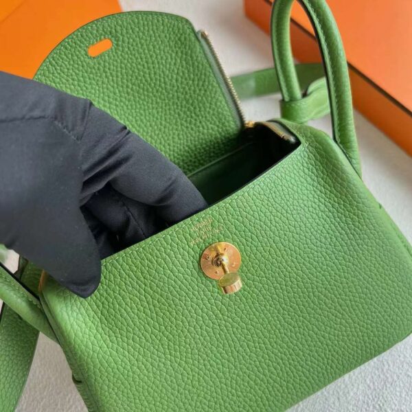 mmexport1718616402728 DDMode Factory Mini Lindy Clemence I3 Avocado green Gold Hardware 19cm Full Handmade Ghw
