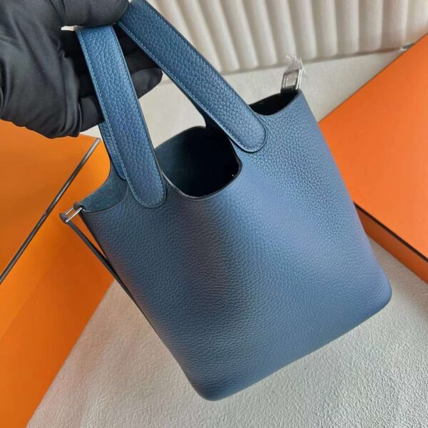 mmexport1718876232637 DDMode Yupoo Picotin Clemence R2 Agate blue Silver Hardware 18cm Full Handmade Phw