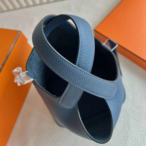 mmexport1718876234018 DDMode Yupoo Picotin Clemence R2 Agate blue Silver Hardware 18cm Full Handmade Phw