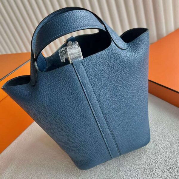 mmexport1718876235367 DDMode Yupoo Picotin Clemence R2 Agate blue Silver Hardware 18cm Full Handmade Phw