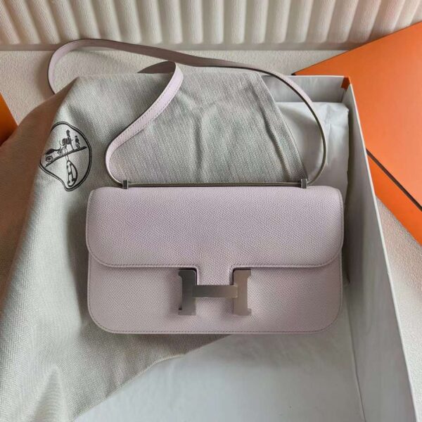 mmexport1719569465801 DDMode Constance elan Epsom 09 Light pink purple Silver Hardware 23cm Full Handmade Phw