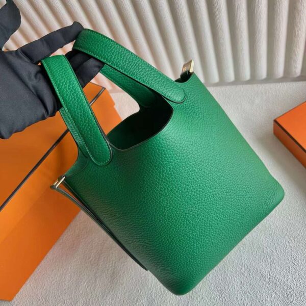 mmexport1720230212556 DDMode Reddit Picotin Clemence U4 Velvet green Gold Hardware 18cm Full Handmade Ghw
