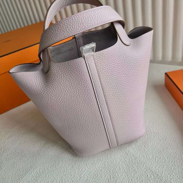 mmexport1720230451499 DDMode Reddit Picotin Clemence 09 Light Purple Pink Silver Hardware 18cm Full Handmade Phw