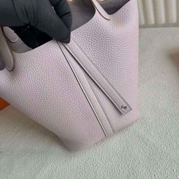 mmexport1720230453068 DDMode Reddit Picotin Clemence 09 Light Purple Pink Silver Hardware 18cm Full Handmade Phw