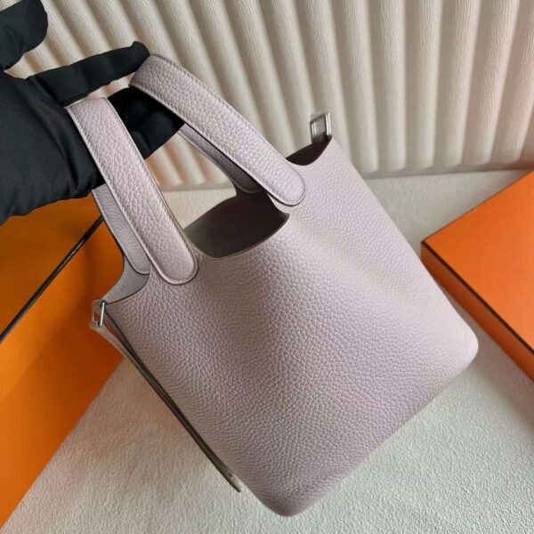 mmexport1720230454712 DDMode Reddit Picotin Clemence 09 Light Purple Pink Silver Hardware 18cm Full Handmade Phw