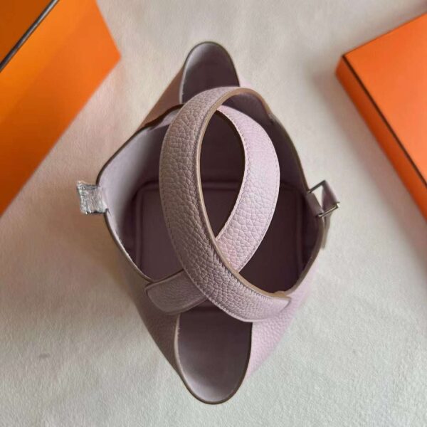 mmexport1720230456240 DDMode Reddit Picotin Clemence 09 Light Purple Pink Silver Hardware 18cm Full Handmade Phw