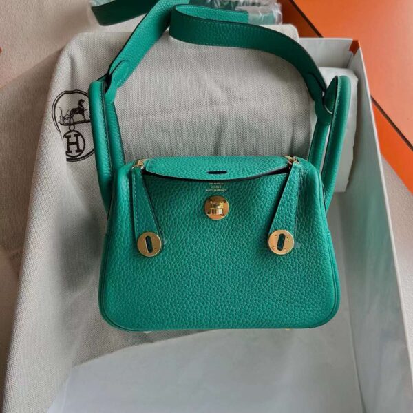 mmexport1721876649129 DDMode Bags Mini Lindy Clemence U1 Verona green Gold Hardware 19cm Full Handmade Ghw