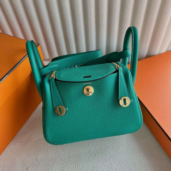 mmexport1721876650728-1 DDMode Bags Mini Lindy Clemence U1 Verona green Gold Hardware 19cm Full Handmade Ghw