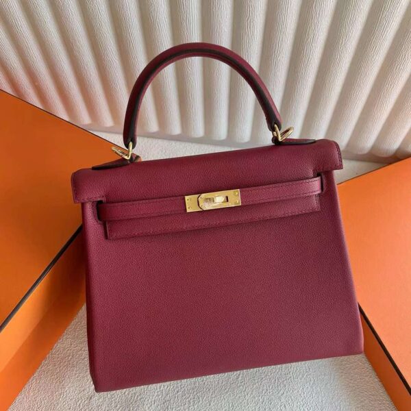 mmexport1723948753689-1 DDMode Kelly Evercolor K1 garnet Red Gold Hardware 25cm Full Handmade Ghw