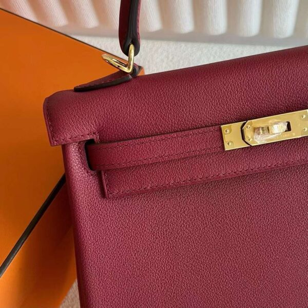 mmexport1723948755070 DDMode Kelly Evercolor K1 garnet Red Gold Hardware 25cm Full Handmade Ghw