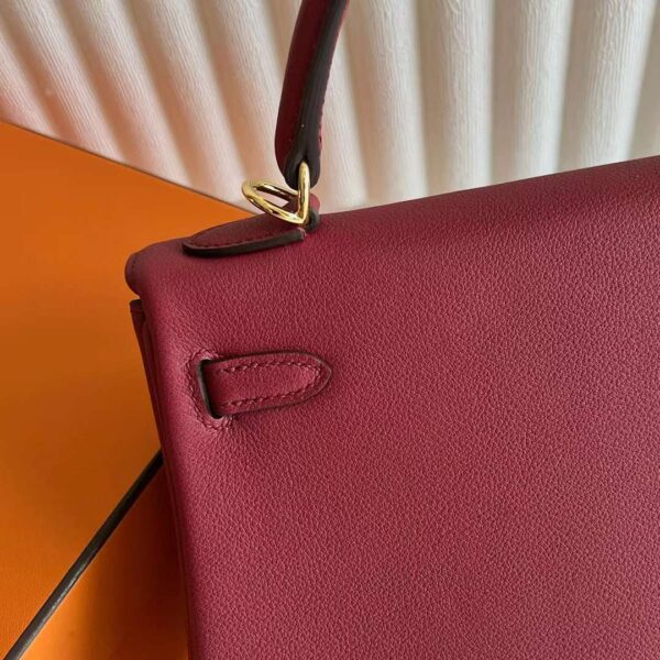 mmexport1723948759433 DDMode Kelly Evercolor K1 garnet Red Gold Hardware 25cm Full Handmade Ghw