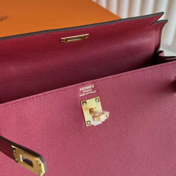 mmexport1723948760932 DDMode Kelly Evercolor K1 garnet Red Gold Hardware 25cm Full Handmade Ghw