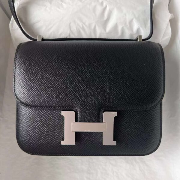 mmexport1723948900569 DDMode Constance Epsom Ck89 Black Silver Hardware 18cm Full Handmade Phw