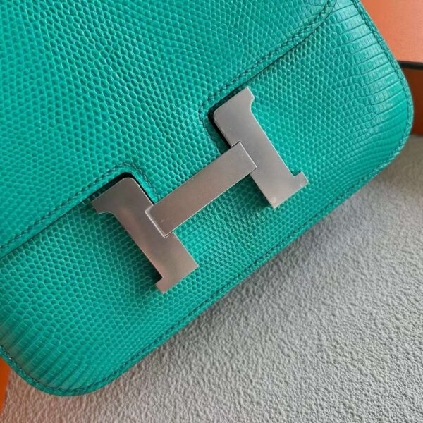 mmexport1724339684473 DDMode Constance Lizard 6W turquoise Green Silver Hardware 18cm Full Handmade Phw