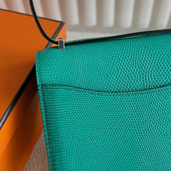 mmexport1724339688841 DDMode Constance Lizard 6W turquoise Green Silver Hardware 18cm Full Handmade Phw