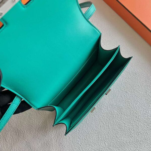 mmexport1724339691789 DDMode Constance Lizard 6W turquoise Green Silver Hardware 18cm Full Handmade Phw