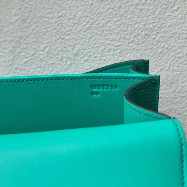 mmexport1724339693335 DDMode Constance Lizard 6W turquoise Green Silver Hardware 18cm Full Handmade Phw